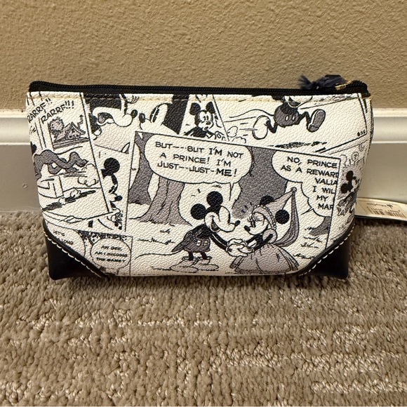 Dooney & Bourke Disney Parks Comics Sketch Pouch Case Black & White Mickey Mouse - Picture 3 of 5